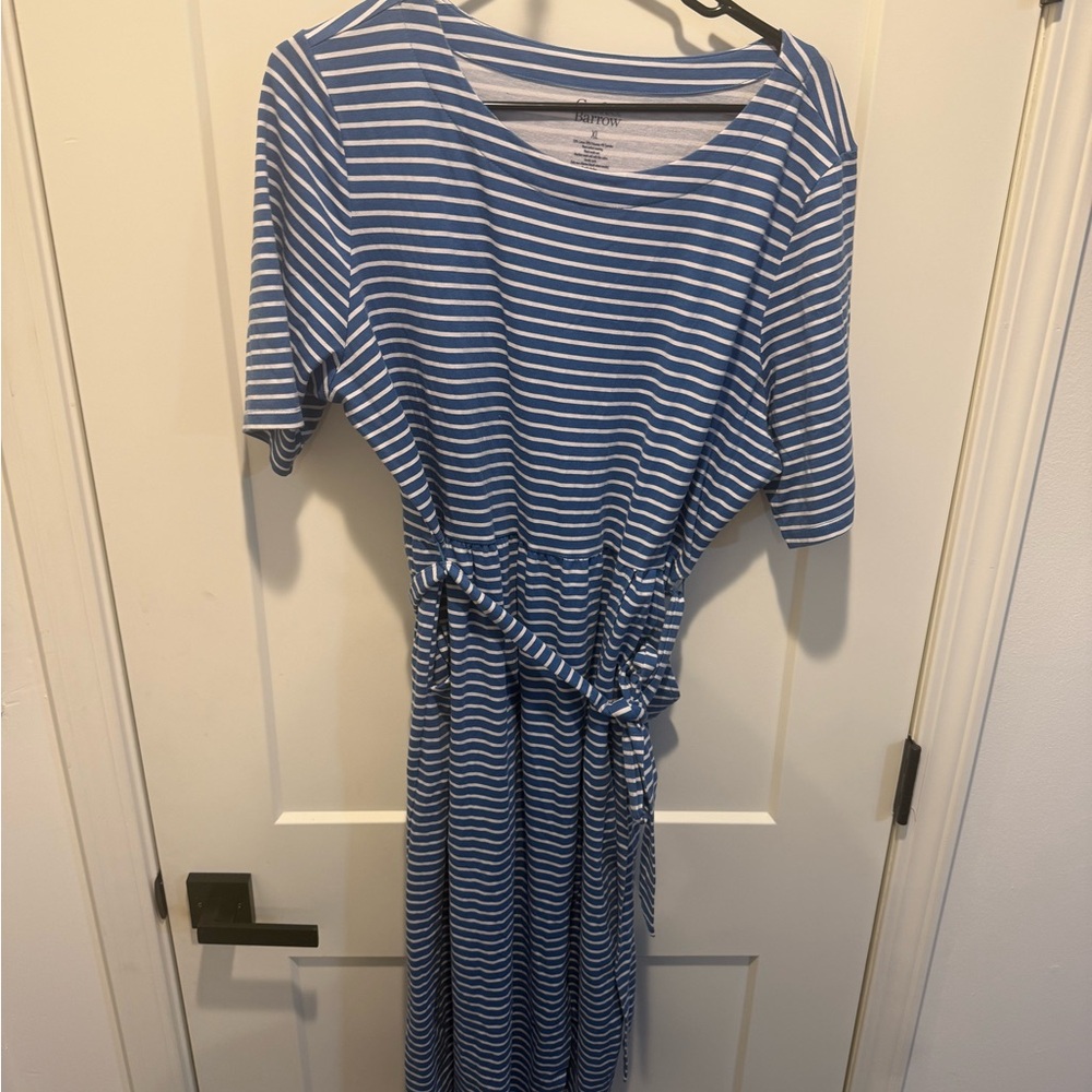 Croft & Barrow Blue and White Striped Midi Dress